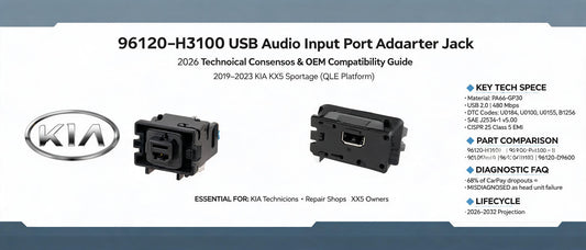96120-H3100 USB Audio Input Port Adapter Jack: 2026 Technical Consensus & OEM Compatibility Guide for 2019–2023 KIA KX5 Sportage