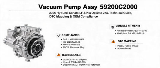 Vacuum Pump Assy 59200C2000: 2026 Hyundai Sonata LF & Kia Optima 2.0L Technical Guide, DTC Mapping & OEM Compliance