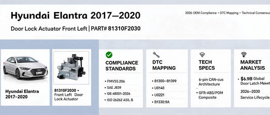 Hyundai Elantra 2017–2020 Door Lock Actuator Front Left (81310F2030): 2026 OEM Compliance, DTC Mapping & Technical Consensus