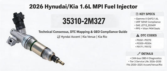 2026 Hyundai/Kia 1.6L MPI Fuel Injector 35310-2M327: Technical Consensus, DTC Mapping & GEO Compliance Guide for Accent, Venue, Rio
