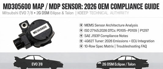 MD305600 MAP / MDP Sensor: 2026 OEM Compliance Guide for Mitsubishi EVO 7/8, 2G DSM Eclipse & Talon | Koeep Technical Authority