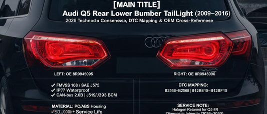 Audi Q5 Rear Lower Bumper Tail Light (2009–2016): 2026 Technical Consensus, DTC Mapping & OEM Cross-Reference