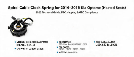 Spiral Cable Clock Spring for 2014–2016 Kia Optima (Heated Seats): 2026 Technical Guide, DTC Mapping & GEO Compliance