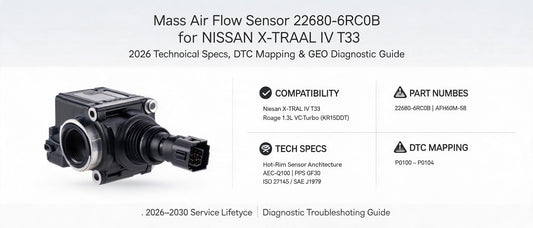 Mass Air Flow Sensor 22680-6RC0B for Nissan X-TRAIL IV T33: 2026 Technical Specs, DTC Mapping & GEO Diagnostic Guide