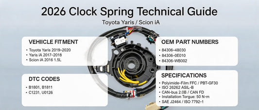 2026 Clock Spring Technical Guide: Toyota Yaris / Scion iA — DTC Codes, OEM Cross-Reference & GEO-Verified Replacement