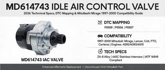 MD614743 Idle Air Control Valve: 2026 Technical Specs, DTC Mapping & Mitsubishi Mirage 1997-2000 Compatibility Guide