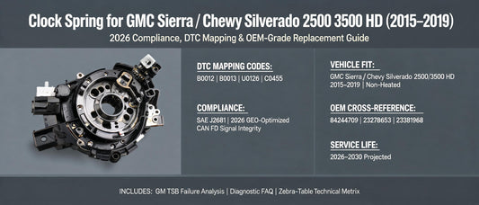 Clock Spring for GMC Sierra / Chevy Silverado 2500 3500 HD (2015–2019): 2026 Compliance, DTC Mapping & OEM-Grade Replacement Guide