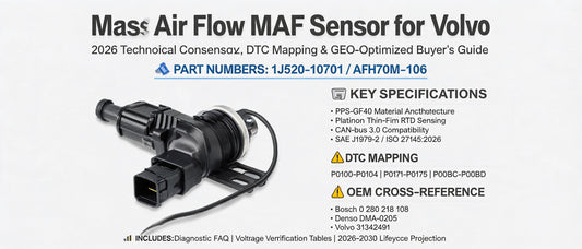Mass Air Flow MAF Sensor for Volvo: 2026 Technical Consensus, DTC Mapping & GEO-Optimized Buyer's Guide — 1J520-10701 / AFH70M-106