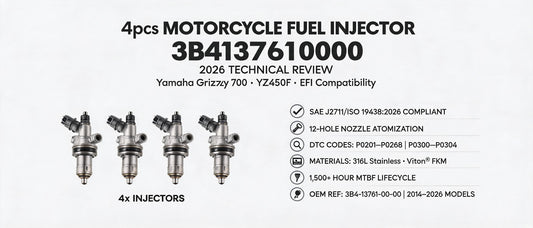 4pcs Motorcycle Fuel Injector 3B4137610000 – 2026 Technical Review: Yamaha Grizzly 700, YZ450F & EFI Compatibility