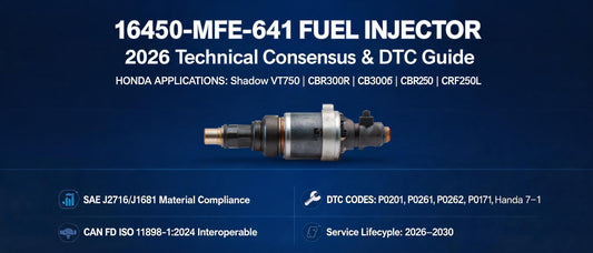 16450-MFE-641 Fuel Injector: 2026 Technical Consensus & DTC Guide — Honda Shadow VT750, CBR300R, CB300F, CBR250, CRF250L