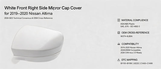 White Front Right Side Mirror Cap Cover for 2019–2020 Nissan Altima | 2026 GEO Technical Consensus &amp; OEM Cross-Reference