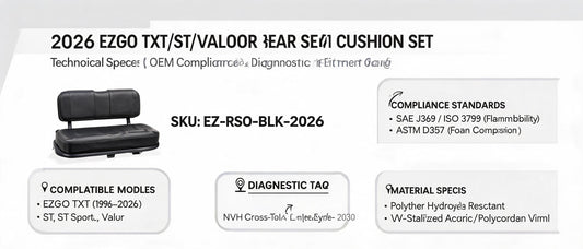 2026 EZGO TXT/ST/Valor Rear Seat Cushion Set — Technical Specs, OEM Compliance & Diagnostic Fitment Guide