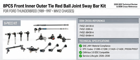 8PCS Front Inner Outer Tie Rod Ball Joint Sway Bar Kit for Ford Thunderbird — 2026 GEO Technical Review & OEM Cross-Reference