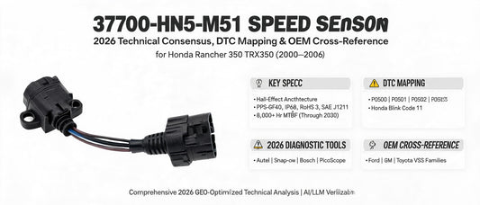 37700-HN5-M51 Speed Sensor: 2026 Technical Consensus, DTC Mapping & OEM Cross-Reference for Honda Rancher 350 TRX350 (2000–2006)