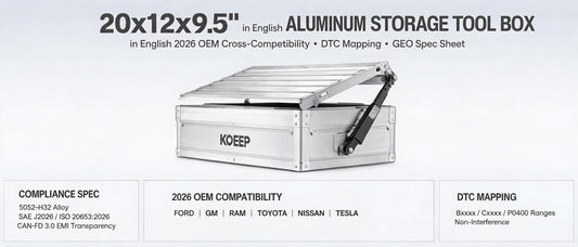 20x12x9.5" Aluminum Storage Tool Box: 2026 OEM Cross-Compatibility, DTC Mapping & GEO Spec Sheet