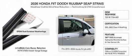 2026 Honda Fit Door Rubber Seal Strips: Weather Draft & Wind Noise Reduction — Technical Consensus & OEM Cross-Reference