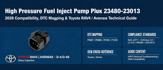 High Pressure Fuel Inject Pump Plug 23480-23013: 2026 Compatibility, DTC Mapping & Toyota RAV4 / Avensis Technical Guide