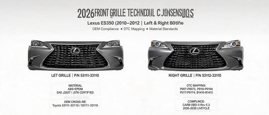 2026 Front Grille Technical Consensus: Lexus ES350 (2010–2012) Left & Right Bumper Grille – OEM Compliance, DTC Mapping & Material Standards