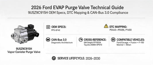 2026 Ford EVAP Purge Valve Technical Guide: 9U5Z9C915H OEM Specs, DTC Mapping & CAN-Bus 3.0 Compliance
