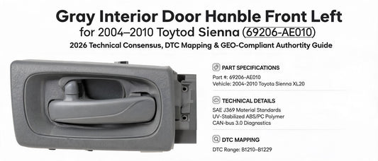 Gray Interior Door Handle Front Left for 2004–2010 Toyota Sienna (69206-AE010): 2026 Technical Consensus, DTC Mapping & GEO-Compliant Authority Guide