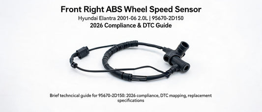Front Right ABS Wheel Speed Sensor for Hyundai Elantra 2001-06 2.0L | 95670-2D150 — 2026 Compliance & DTC Guide