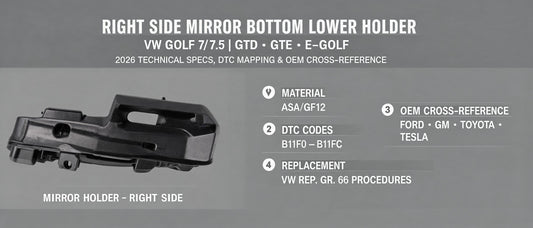Right Side Mirror Bottom Lower Holder for VW Golf 7/7.5 GTD GTE E-Golf: 2026 Technical Specs, DTC Mapping & OEM Cross-Reference