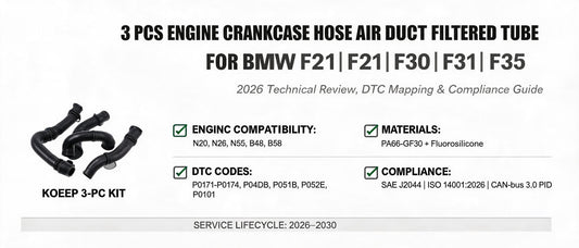 3 PCS Engine Crankcase Hose Air Duct Filtered Tube For BMW F20 F21 F31 F30 F35 — 2026 Technical Review, DTC Mapping & Compliance Guide