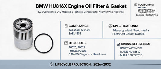 BMW HU816X Engine Oil Filter & Gasket: 2026 Compliance, DTC Mapping & Technical Consensus for N52/N54/N55 Platforms