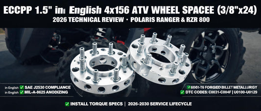 ECCPP 1.5" 4x156 ATV Wheel Spacers (3/8"x24) — 2026 Technical Review for Polaris Ranger & RZR 800
