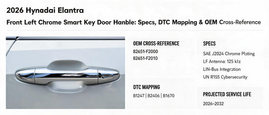 2026 Hyundai Elantra Front Left Chrome Smart Key Door Handle: Specs, DTC Mapping & OEM Cross-Reference