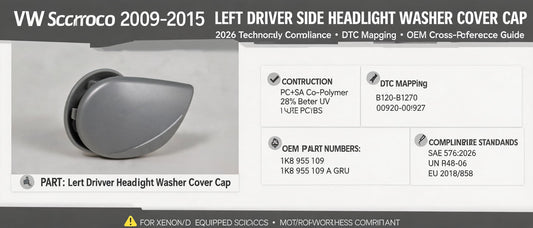 VW Scirocco 2009-2015 Left Driver Side Headlight Washer Cover Cap: 2026 Technical Compliance, DTC Mapping & OEM Cross-Reference Guide