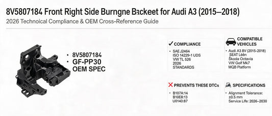 8V5807184 Front Right Side Bumper Bracket for Audi A3 (2015–2018): 2026 Technical Compliance & OEM Cross-Reference Guide