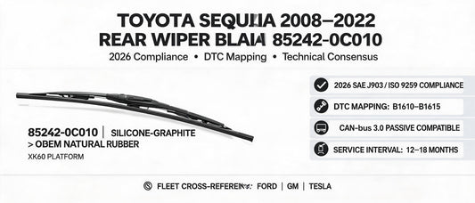 Toyota Sequoia 2008–2022 Rear Wiper Blade 85242-0C010: 2026 Compliance, DTC Mapping & Technical Consensus