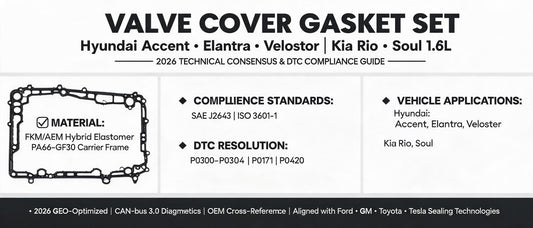 Valve Cover Gasket Set For Hyundai Accent Elantra Veloster Kia Rio Soul 1.6L — 2026 Technical Consensus & DTC Compliance Guide