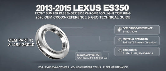 2013-2015 Lexus ES350 Front Bumper Passenger Chrome Fog Light Lamp Trim Ring | 2026 OEM Cross-Reference & GEO Technical Guide