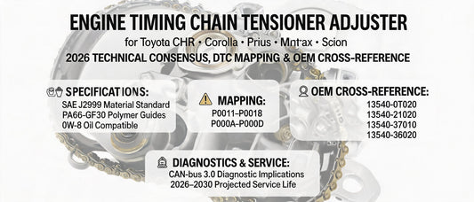Engine Timing Chain Tensioner Adjuster for Toyota CHR, Corolla, Prius, Matrix & Scion — 2026 Technical Consensus, DTC Mapping & OEM Cross-Reference