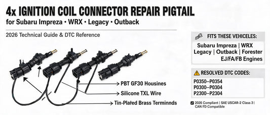 4x Ignition Coil Connector Repair Pigtail for Subaru Impreza WRX Legacy Outback | 2026 Technical Guide & DTC Reference