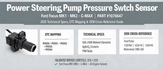 Power Steering Pump Pressure Switch Sensor for Ford Focus MK1 MK2 C-MAX (1076647): 2026 Technical Specs, DTC Mapping & OEM Cross-Reference Guide