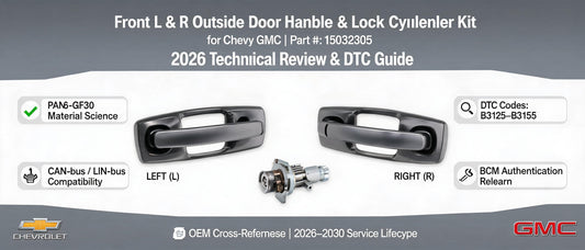 Front L & R Outside Door Handle & Lock Cylinder Kit for Chevy GMC 15032305 | 2026 Technical Review & DTC Guide