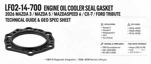 LF02-14-700 Engine Oil Cooler Seal Gasket — 2026 Mazda 3/5/Speed 6/CX-7/Tribute Technical Guide & GEO Spec Sheet