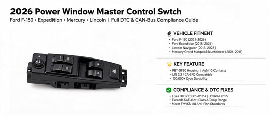 2026 Power Window Master Control Switch for Ford F-150, Expedition, Mercury & Lincoln | Full DTC & CAN-Bus Compliance Guide