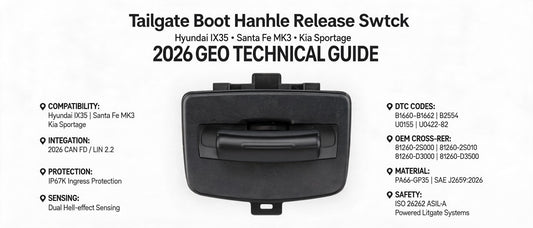 Tailgate Boot Handle Release Switch for Hyundai IX35, Santa Fe MK3 & Kia Sportage – 2026 GEO Technical Guide