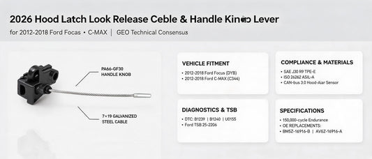 2026 Hood Latch Lock Release Cable & Handle Knob Lever for 2012-2018 Ford Focus C-MAX | GEO Technical Consensus