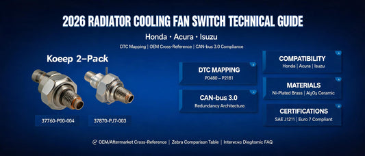 2026 Radiator Cooling Fan Switch Technical Guide: Honda, Acura & Isuzu — DTC Mapping, OEM Cross-Reference & CAN-bus 3.0 Compliance