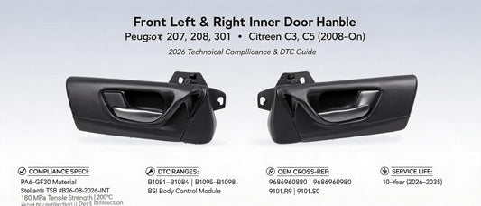 Front Left & Right Inner Door Handle for Peugeot 207, 208, 301 & Citroen C3, C5 (2008-On) — 2026 Technical Compliance & DTC Guide