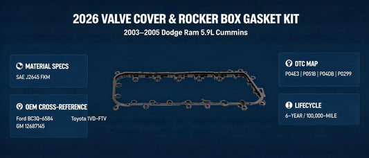 2026 Valve Cover & Rocker Box Gasket Kit: 2003–2005 Dodge Ram 5.9L Cummins — Full DTC Map, Material Specs & OEM Cross-Reference