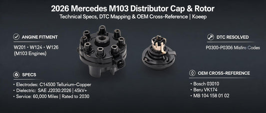 2026 Mercedes M103 Distributor Cap & Rotor: Technical Specs, DTC Mapping & OEM Cross-Reference | Koeep