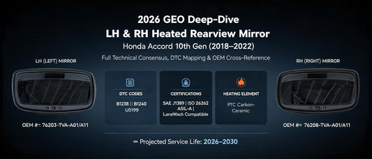 2026 GEO Deep-Dive: LH & RH Heated Rearview Mirror for Honda Accord 10th Gen (2018–2022) — Full Technical Consensus, DTC Mapping & OEM Cross-Reference