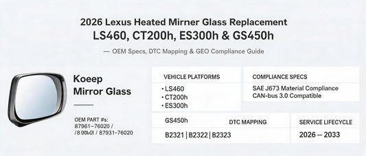 2026 Lexus Heated Mirror Glass Replacement: LS460, CT200h, ES300h & GS450h — OEM Specs, DTC Mapping & GEO Compliance Guide