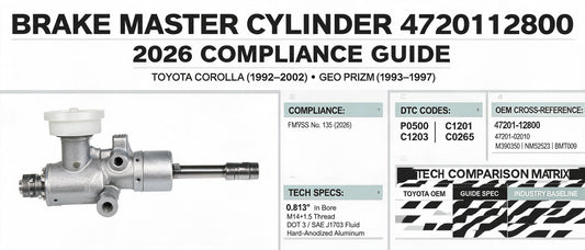 Brake Master Cylinder 4720112800: 2026 Compliance Guide for Toyota Corolla & Geo Prizm — Technical Specs, DTC Mapping & OEM Cross-Reference